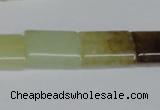 CFW144 15.5 inches 15*20mm flat tube flower jade gemstone beads