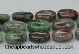CGA65 15.5 inches 10*14mm oval red green garnet gemstone beads