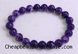 CGB2571 7.5 inches 9mm round charoite gemstone beaded bracelets