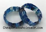 CGB3158 7.5 inches 11*23mm faceted rectangle agate bracelets