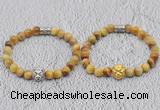 CGB6000 8mm round golden tiger eye bracelet with lion head for men