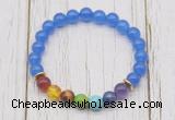 CGB6259 8mm candy jade 7 chakra beaded mala stretchy bracelets