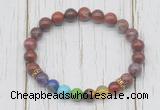 CGB6359 8mm Portuguese agate 7 chakra beaded mala stretchy bracelets