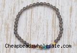 CGB7090 7 chakra 4mm smoky quartz beaded meditation yoga bracelets