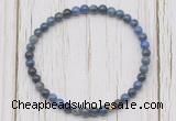 CGB7214 4mm tiny dumortierite beaded meditation yoga bracelets