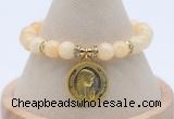 CGB7782 8mm honey jade bead with luckly charm bracelets