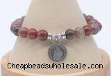 CGB7864 8mm Portuguese agate bead with luckly charm bracelets