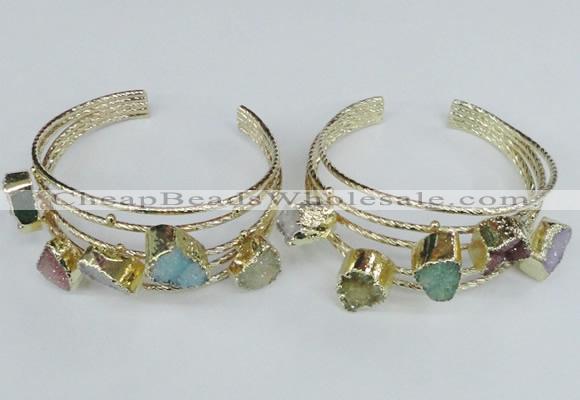 CGB790 12*16mm - 13*18mm freeform druzy agate gemstone bangles