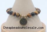 CGB7916 8mm yellow tiger eye bead with luckly charm bracelets