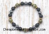 CGB8377 8mm unakite, black onyx & hematite energy bracelet
