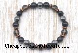 CGB8401 8mm smoky quartz, black onyx & hematite energy bracelet