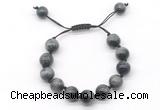 CGB8641 12mm round eagle eye adjustable macrame bracelets