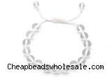 CGB8740 8mm,10mm round white crystal adjustable macrame bracelets