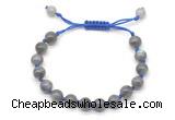 CGB8776 8mm,10mm round grade A labradorite adjustable macrame bracelets