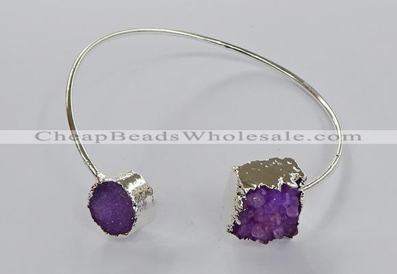 CGB889 12mm - 14*15mm freeform druzy agate gemstone bangles