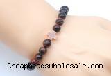 CGB9392 8mm, 10mm red tiger eye & cross hematite power beads bracelets