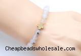CGB9426 8mm, 10mm matte montana agate & cross hematite power beads bracelets
