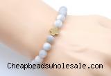 CGB9428 8mm, 10mm matte white crazy lace agate & cross hematite power beads bracelets