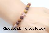 CGB9437 8mm, 10mm matte mookaite & cross hematite power beads bracelets