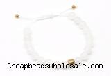 CGB9460 8mm, 10mm white jade & drum hematite adjustable bracelets
