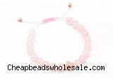 CGB9511 8mm, 10mm rose quartz & cross hematite adjustable bracelets