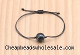 CGB9960 Fashion 12mm black banded agate adjustable bracelet jewelry