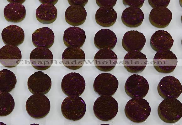 CGC122 16mm flat round druzy quartz cabochons wholesale