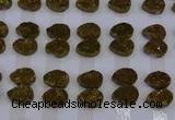 CGC258 13*18mm flat teardrop druzy quartz cabochons wholesale