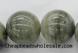 CGH10 15.5 inches 25mm round green hair stone beads wholesale