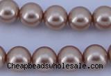 CGL358 5PCS 16 inches 16mm round dyed glass pearl beads wholesale