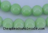 CGL822 5PCS 16 inches 12mm round heated glass pearl beads wholesale