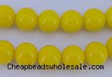CGL863 5PCS 16 inches 10mm round heated glass pearl beads wholesale