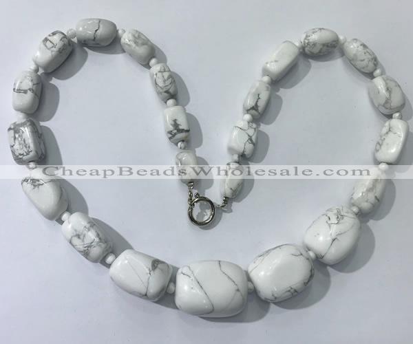 CGN122 22 inches 10*14mm - 20*30mm nuggets white howlite necklaces