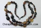 CGN549 23.5 inches striped agate gemstone beaded necklaces