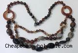 CGN602 23.5 inches striped agate gemstone beaded necklaces