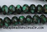 CGO125 15.5 inches 8*12mm faceted rondelle gold green color stone beads