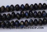 CGO181 15.5 inches 5*8mm rondelle gold blue color stone beads
