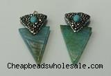 CGP104 30*55mm arrowhead agate gemstone pendants wholesale