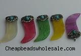 CGP128 25*58mm horn agate gemstone pendants wholesale
