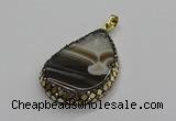 CGP3046 30*45mm - 35*60mm flat teardrop druzy agate pendants