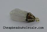 CGP3201 25*45mm - 28*50mm nuggets plated white crystal pendants