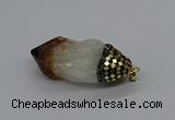 CGP3206 25*45mm - 28*50mm nuggets citrine gemstone pendants