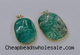 CGP3337 35*45mm - 35*50mm oval fossil coral pendants