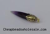 CGP3366 15*50mm - 16*65mm sticks amethyst gemstone pendants