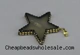 CGP3377 45*45mm star druzy agate pendants wholesale