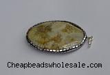 CGP3405 35*50mm faceted oval agate pendants wholesale