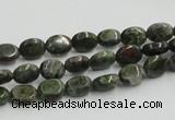 CGR10 16 inches 6*8mm oval green rain forest stone beads wholesale