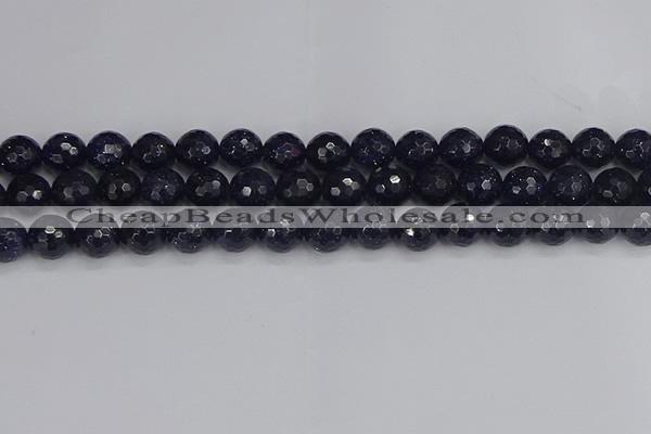 CGS481 15.5 inches 10mm faceted round blue goldstone beads