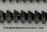 CHE135 15.5 inches 5*8mm pyramid hematite beads wholesale