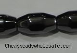 CHE227 15.5 inches 8*16mm faceted rice hematite beads wholesale